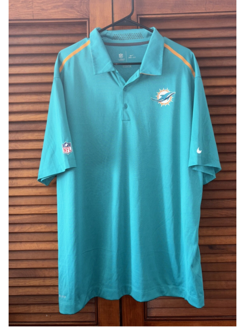 Miami Dolphins NFL Polo Shirt Nike Dri-Fit On Field Men's XXL
